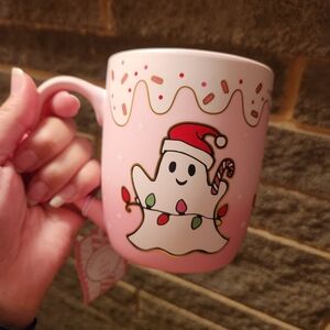 Peppermint and Pine silicone coated mug Christmas ghost nwt